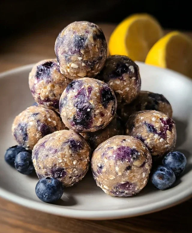 No-Bake Lemon Blueberry Protein Bites