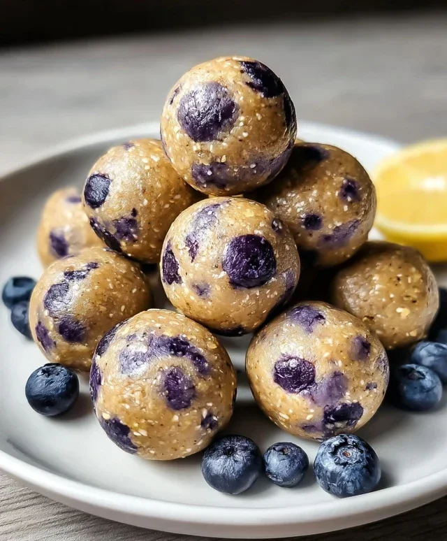 No-Bake Lemon Blueberry Protein Bites