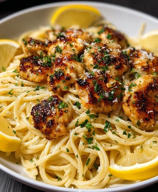 Lemon Garlic Butter Chicken Parmesan Linguine