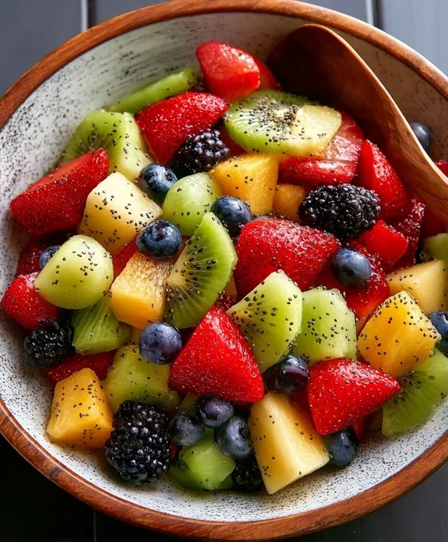 Fruit Salad with Honey-Lime Poppy Seed Dressing