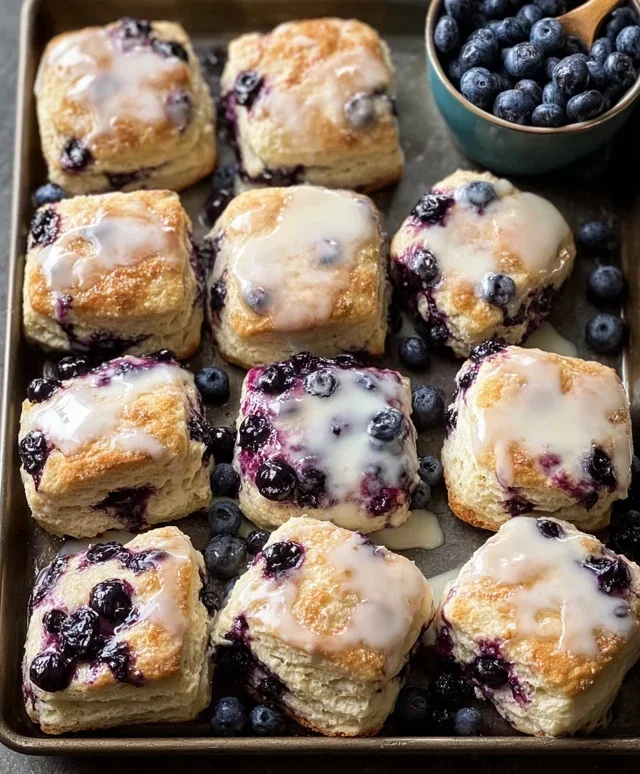 Glazed Blueberry Butter Swim Biscuits