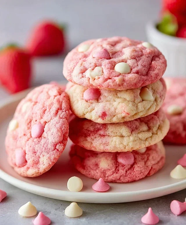 Strawberry Cake Mix Cookies