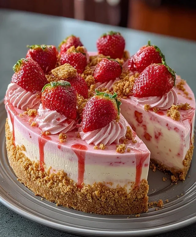 Strawberry Crunch Pink Cheesecake