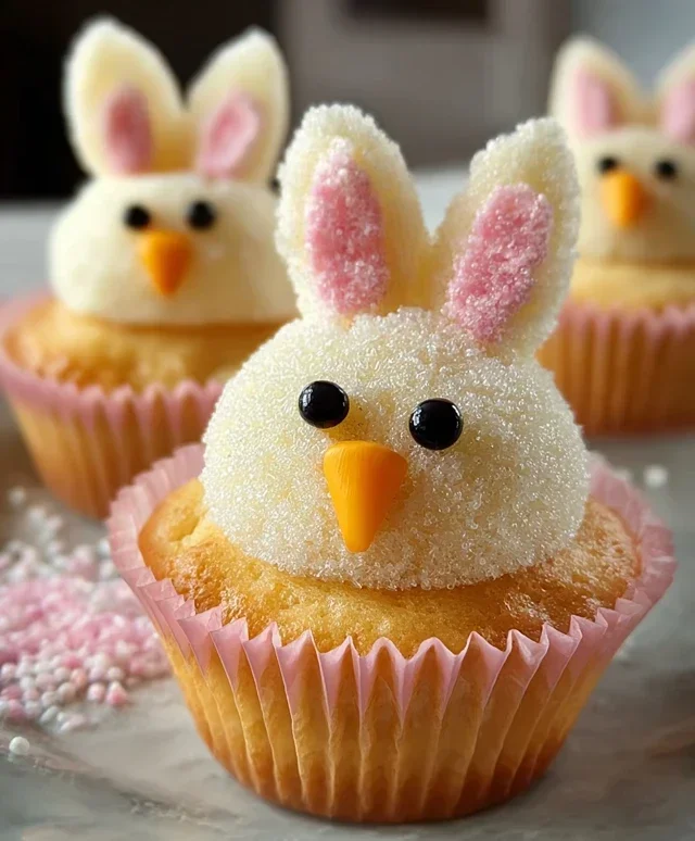 Easter Bunny and Chick Cupcakes