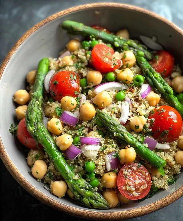 Asparagus Chickpea Quinoa Salad