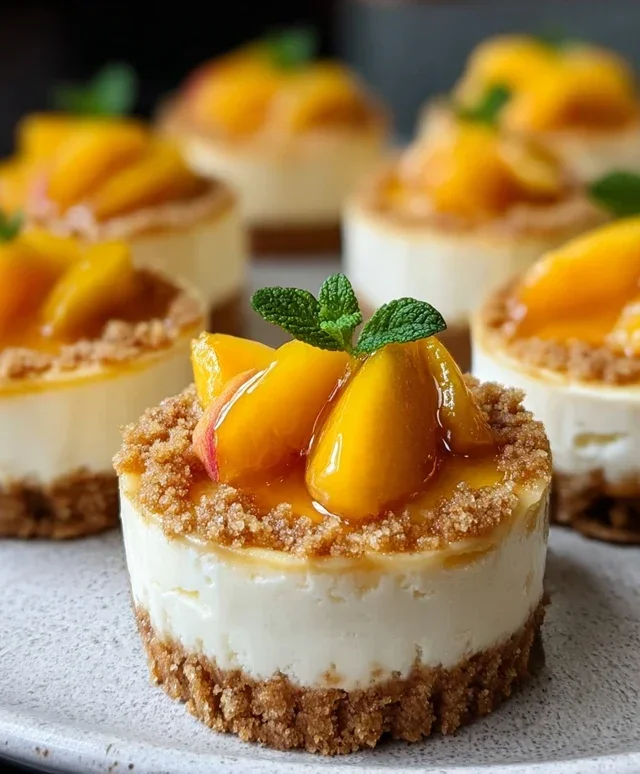 Peach Cobbler Mini Cheesecakes