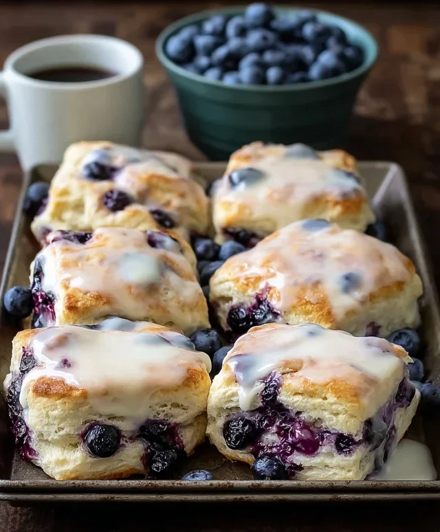 Glazed Blueberry Butter Swim Biscuits