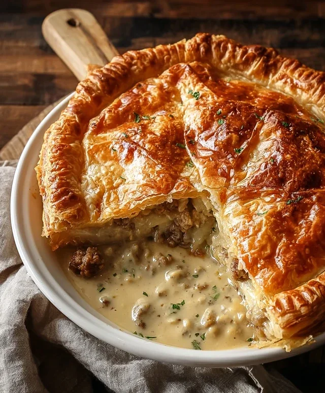 Sausage Gravy Puff Pie