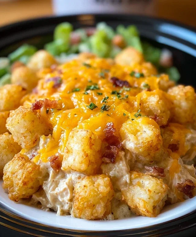 Crock Pot Chicken Tater Tot Casserole