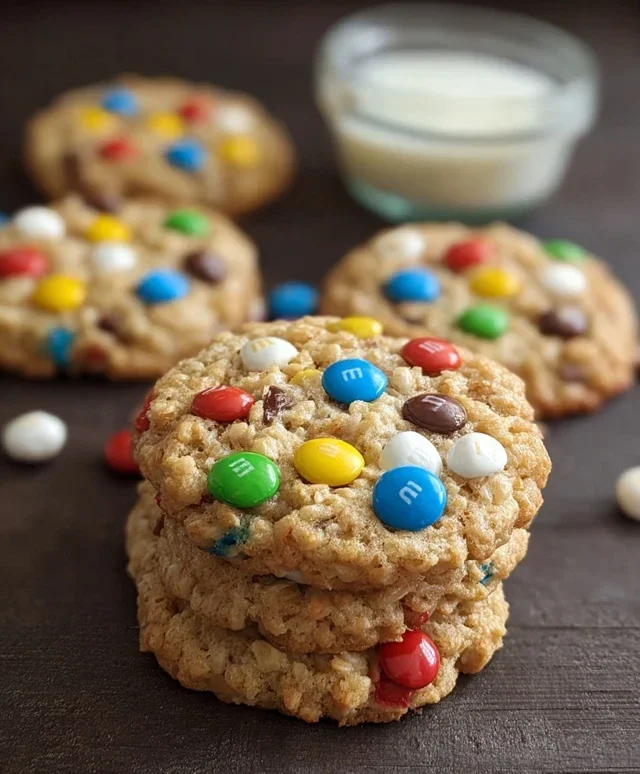 M&M Rice Krispies Cookies