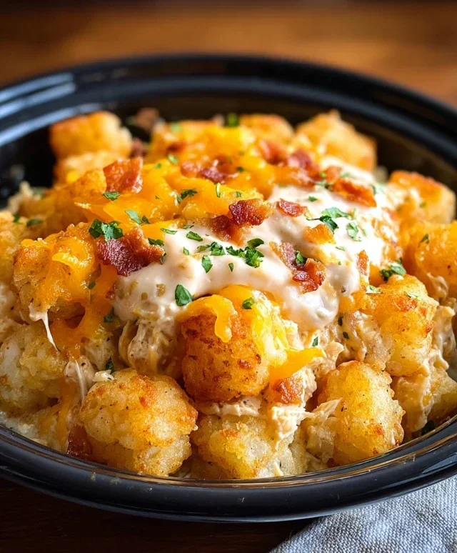 Crock Pot Chicken Tater Tot Casserole