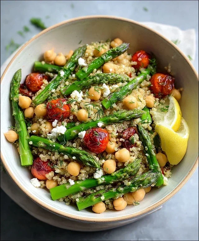 Asparagus Chickpea Quinoa Salad