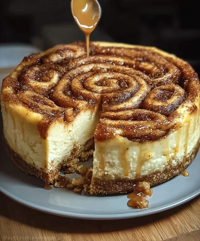 Cinnamon Roll Honeybun Cheesecake