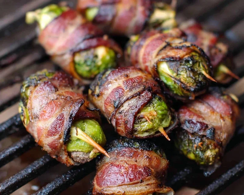 Grilled Beef Beef Bacon Wrapped Brussels Sprouts