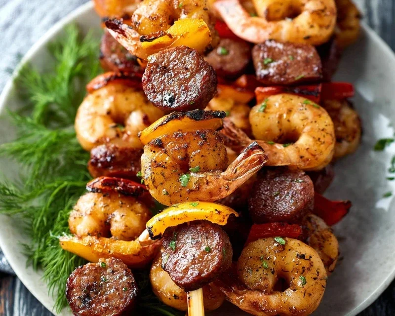 Sausage and Shrimp Kabobs