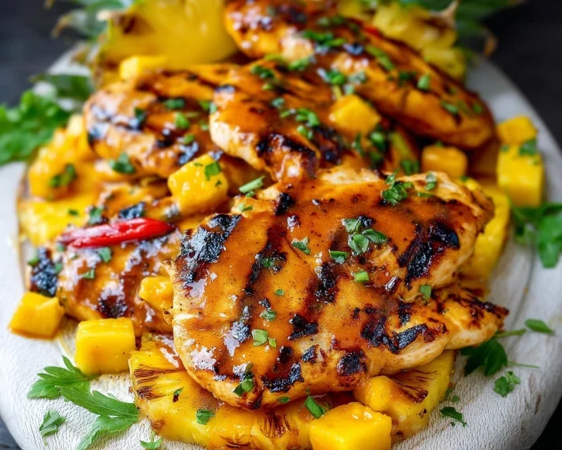 Grilled Mango Pineapple Chicken