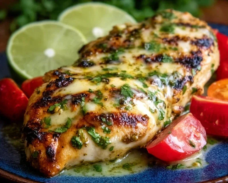 Grilled Salsa Verde Chicken with Pepper Jack