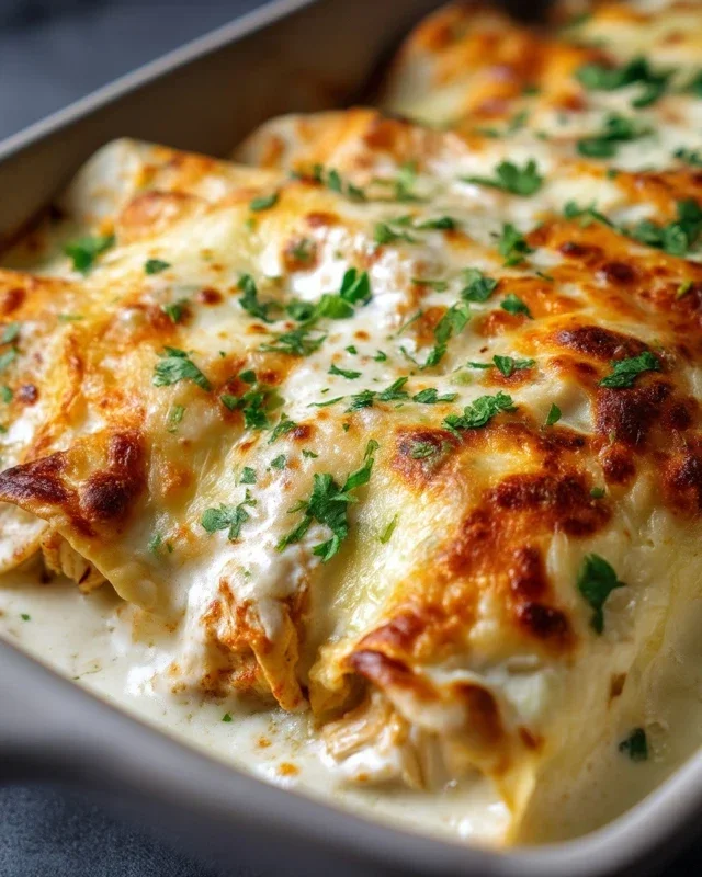 Creamy White Chicken Enchiladas