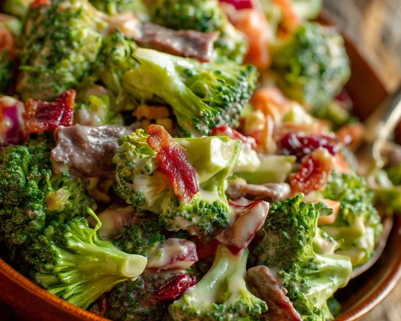 Broccoli Salad with Beef Beef Bacon Recipe