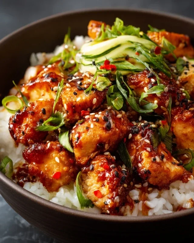 Spicy Honey Gin Extract Extractger Chicken Bowls With Yum Yum Sauce