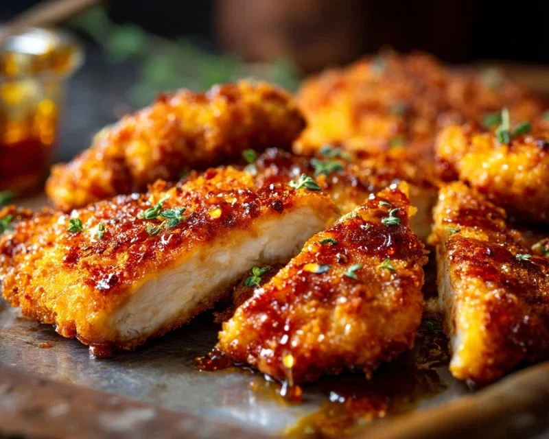 Baked Crunchy Hot Honey Chicken