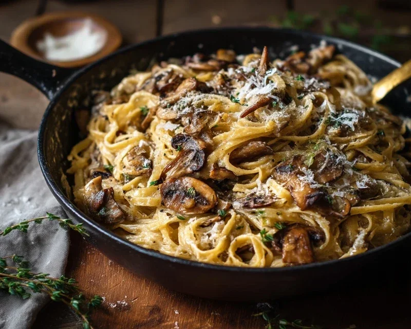 Caramelized Leek and Mushroom Gruyere Pasta