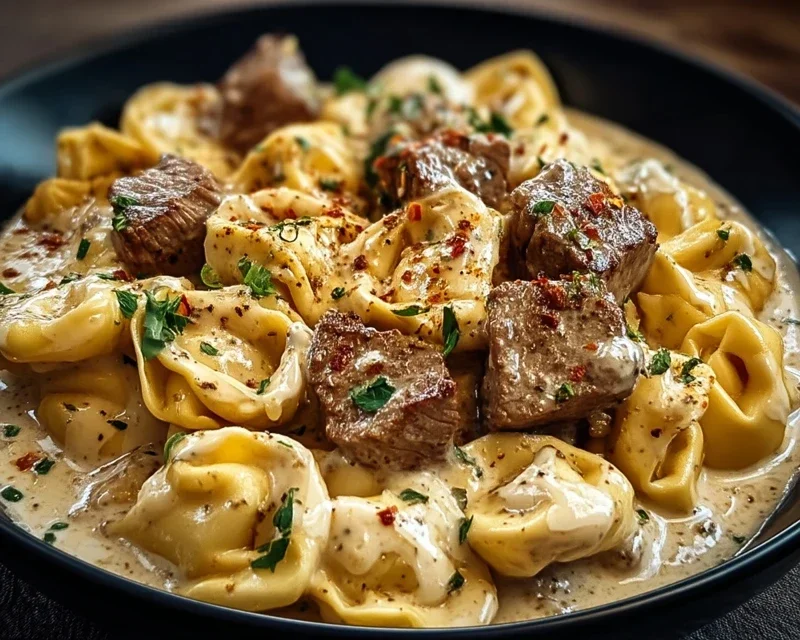 Cracked Garlic Steak Tortellini in Creamhouse Sauce Bliss