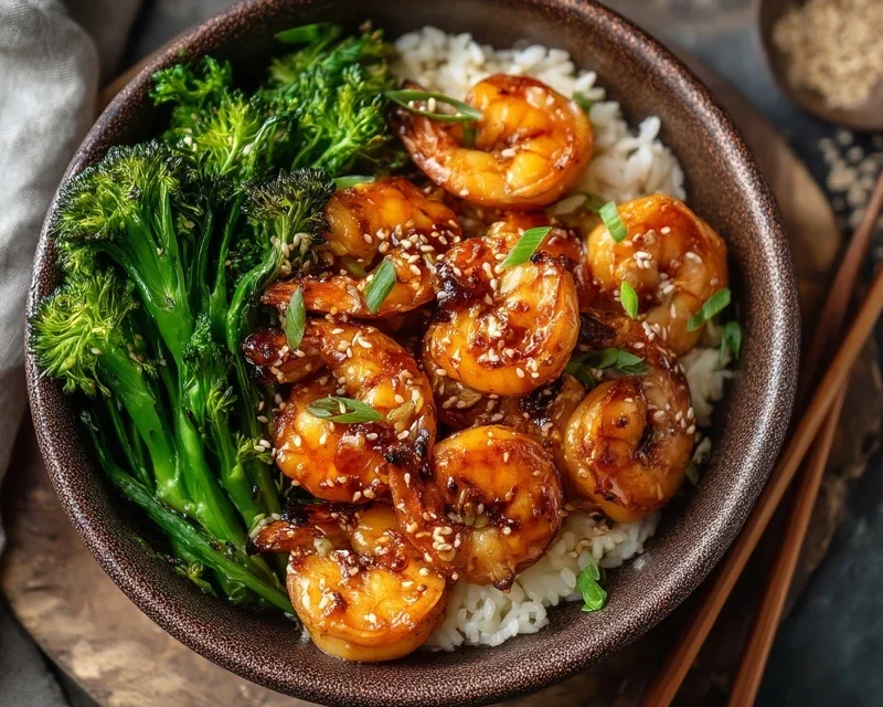 Honey Garlic Shrimp Bowls