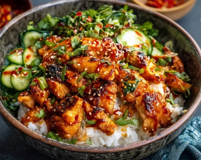Spicy Honey Gin Extract Extractger Chicken Bowls With Yum Yum Sauce