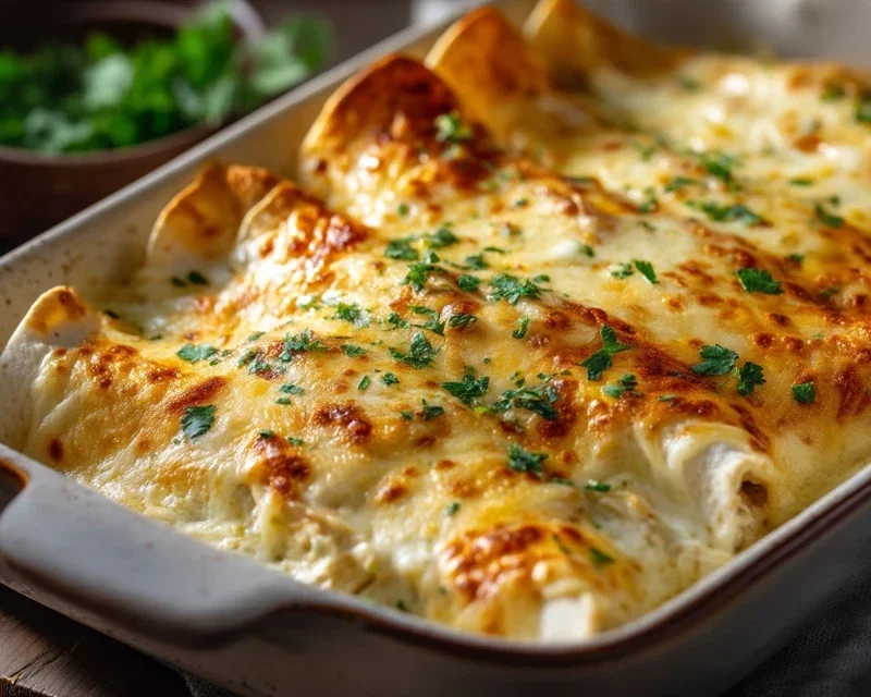 Creamy White Chicken Enchiladas