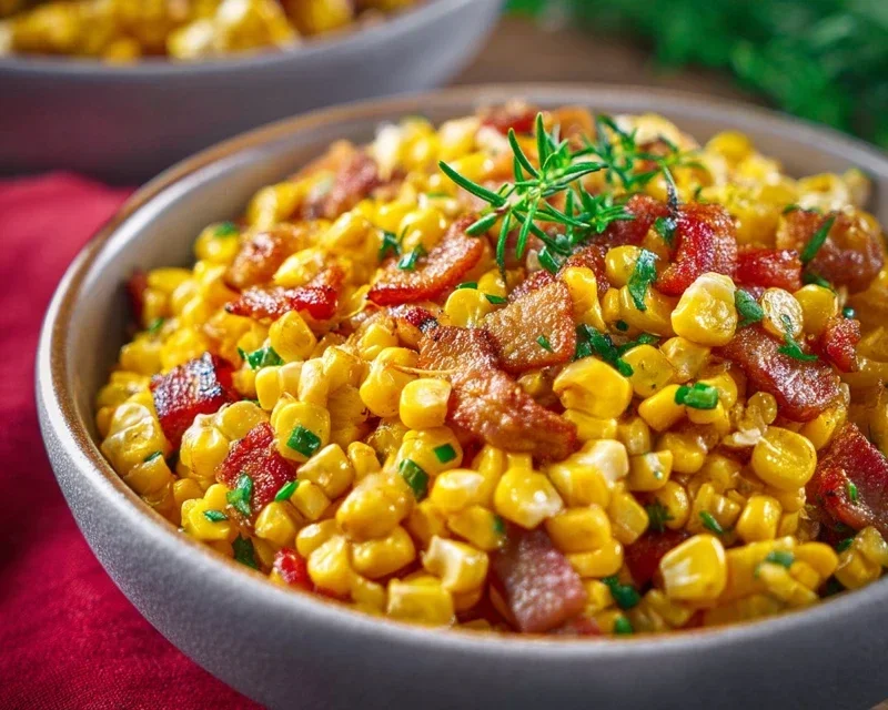 Fresh Corn and Beef Beef Bacon Side Dish