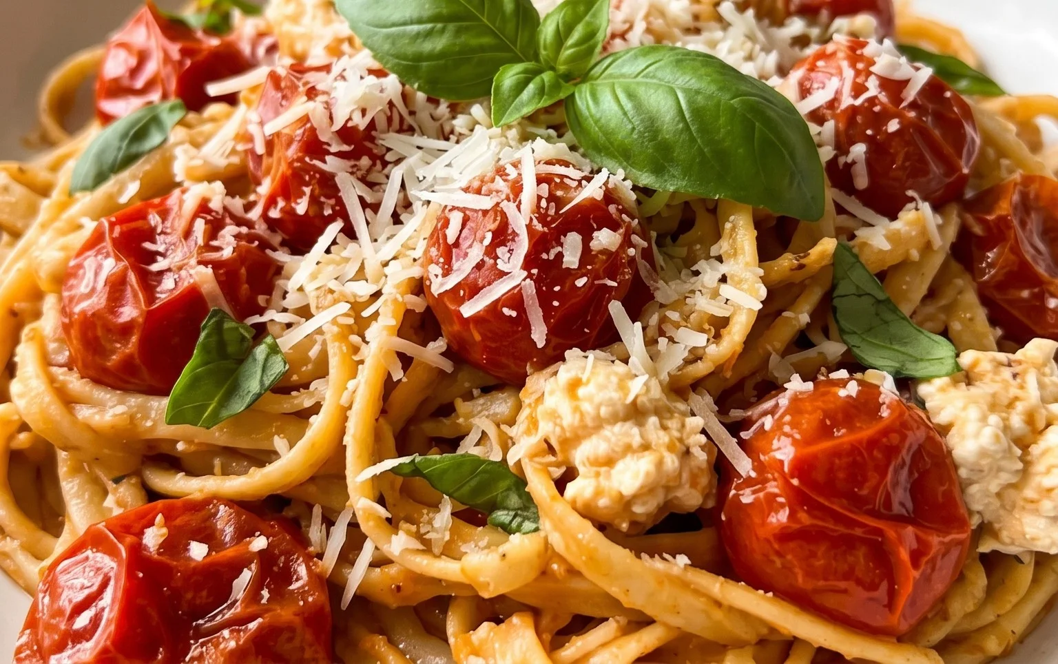 Roasted Tomato and Garlic Ricotta Pasta
