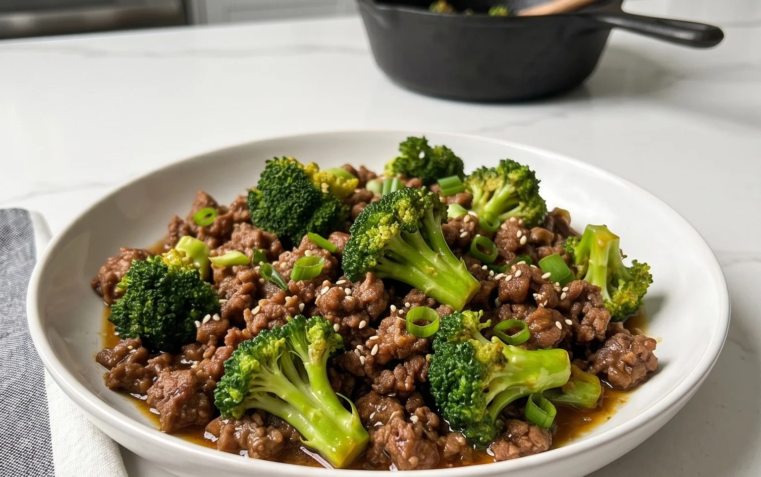 Ground Beef and Broccoli