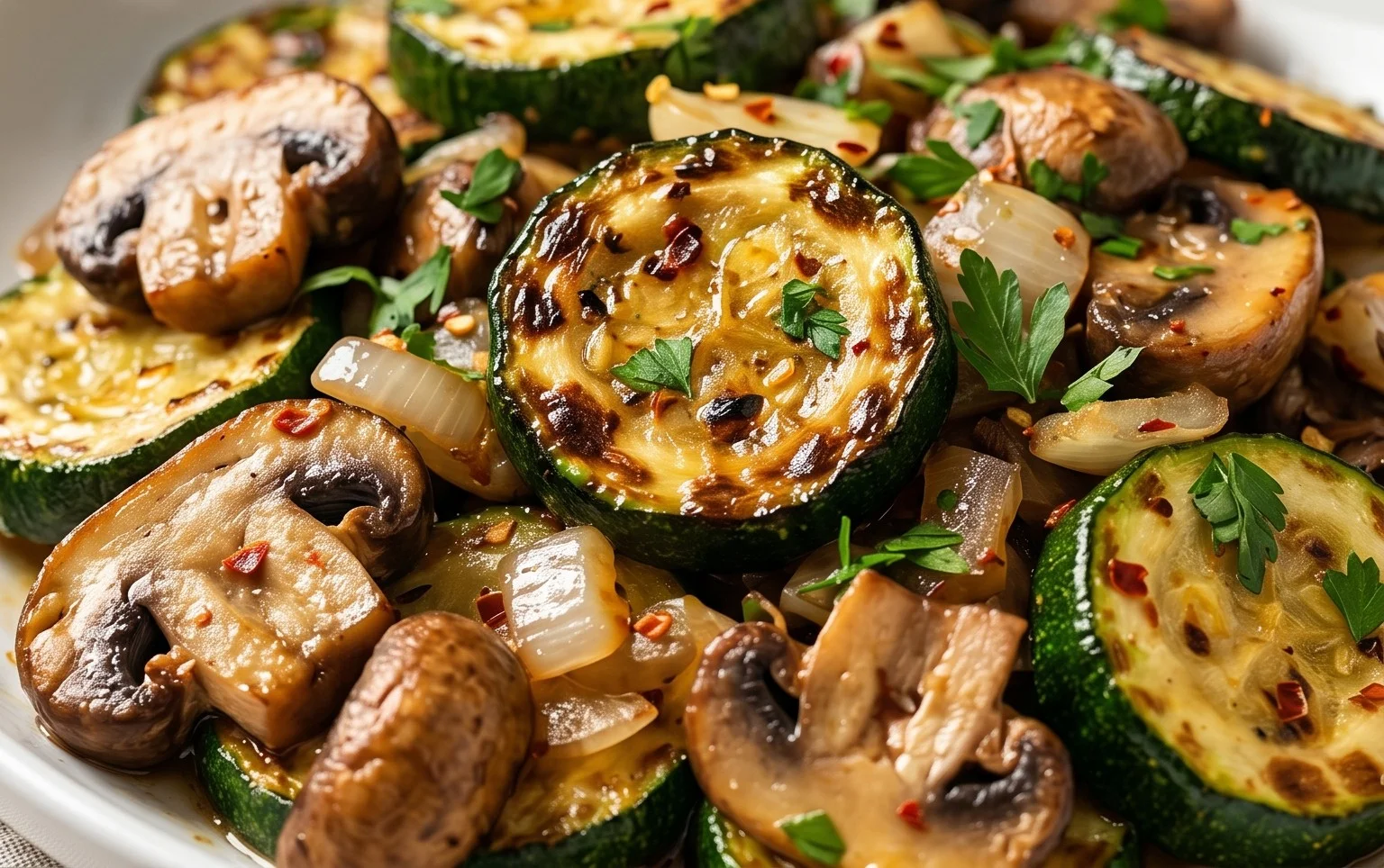 Skillet Zucchini and Mushrooms