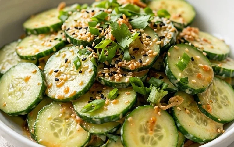 Creamy Asian Cucumber Salad Bowl
