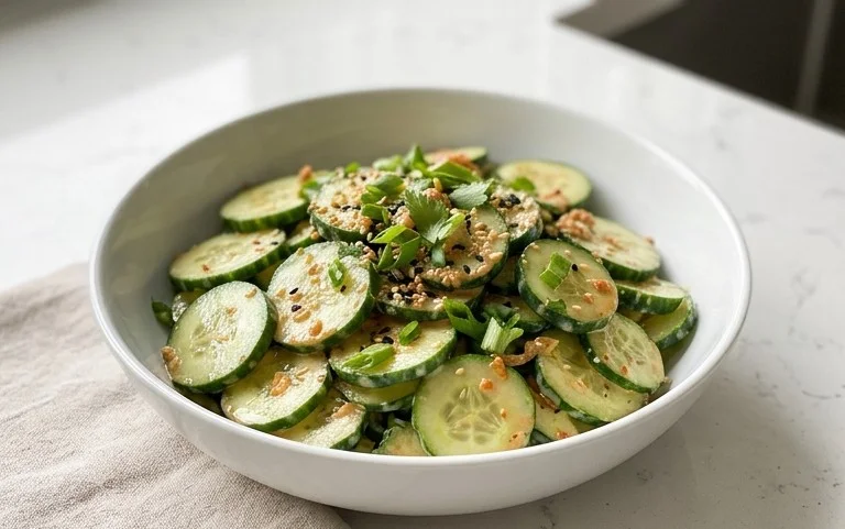 Creamy Asian Cucumber Salad Bowl