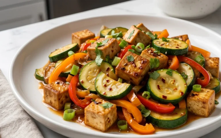 Zucchini Stir Fry With Tofu (Vegan)