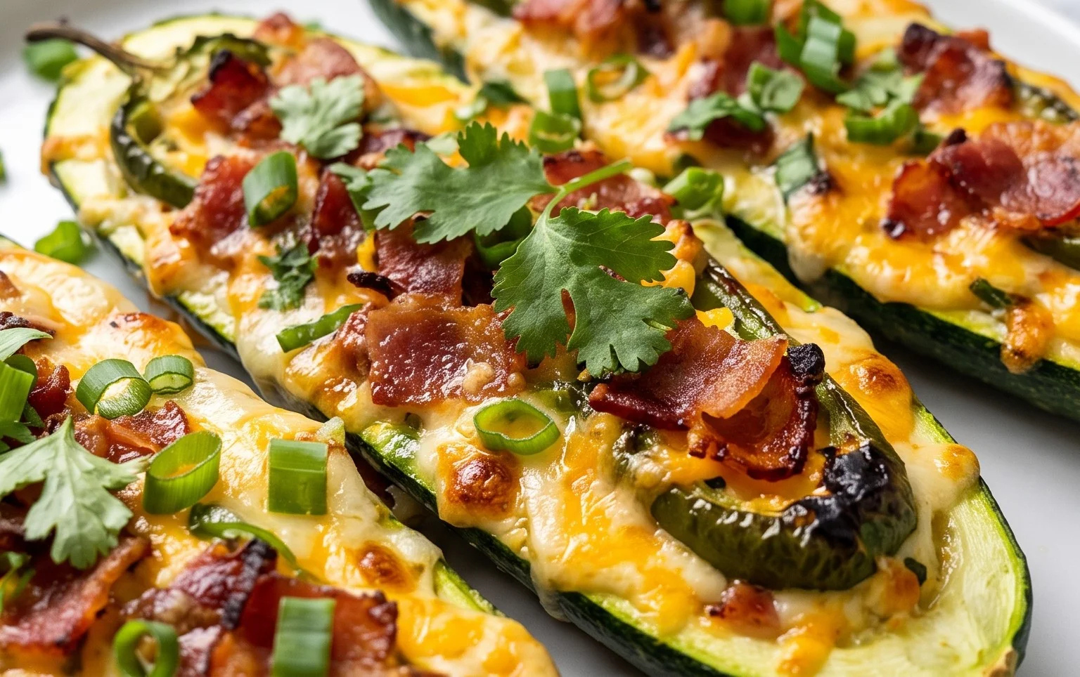 Jalapeno Popper Zucchini Boats