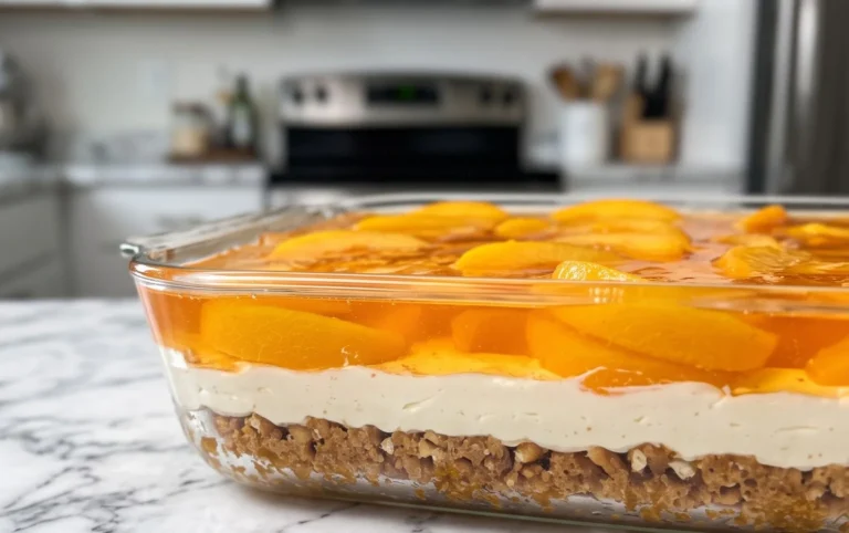 Peach Pretzel Salad Dessert
