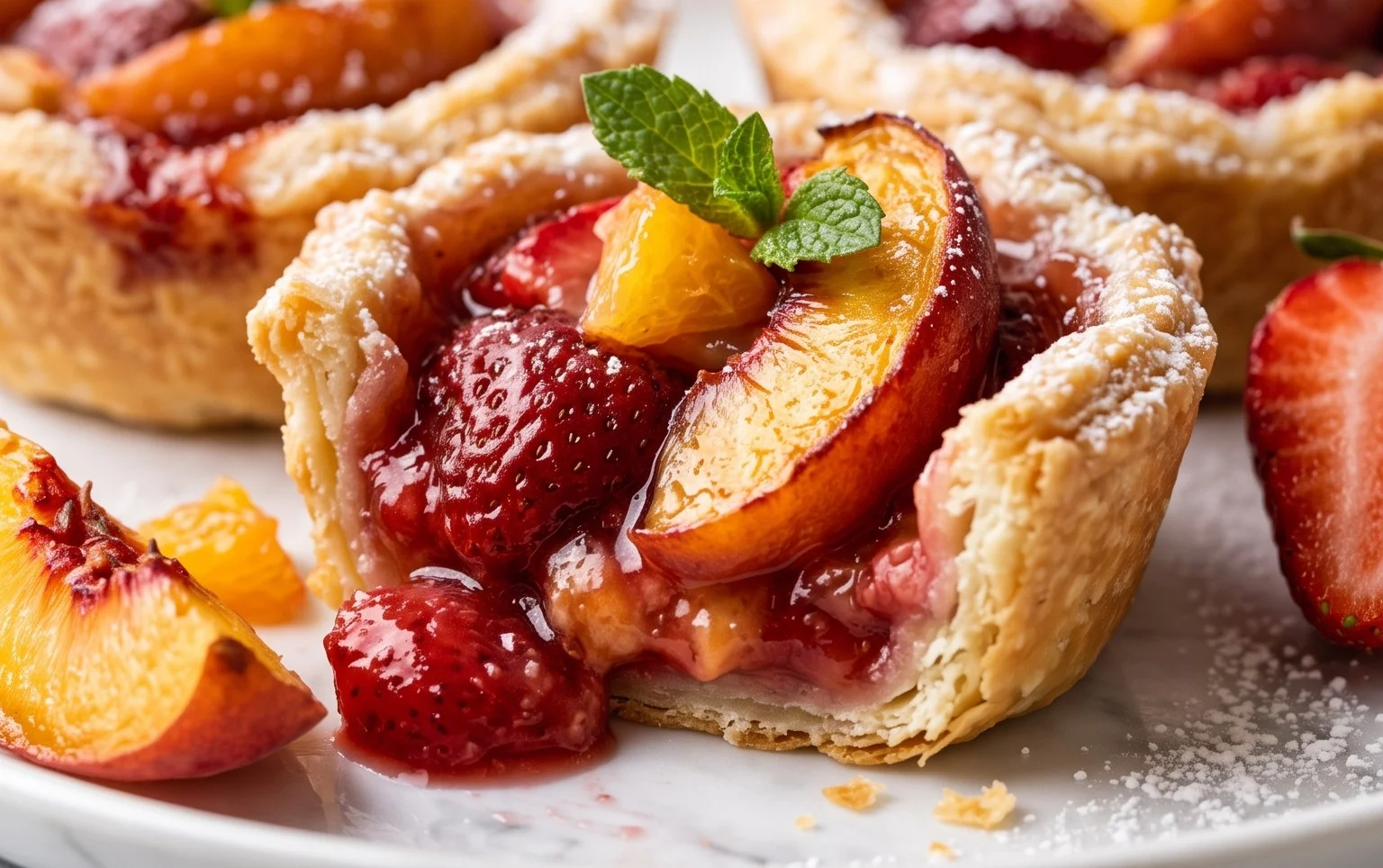 Strawberry Peach Pie Bites