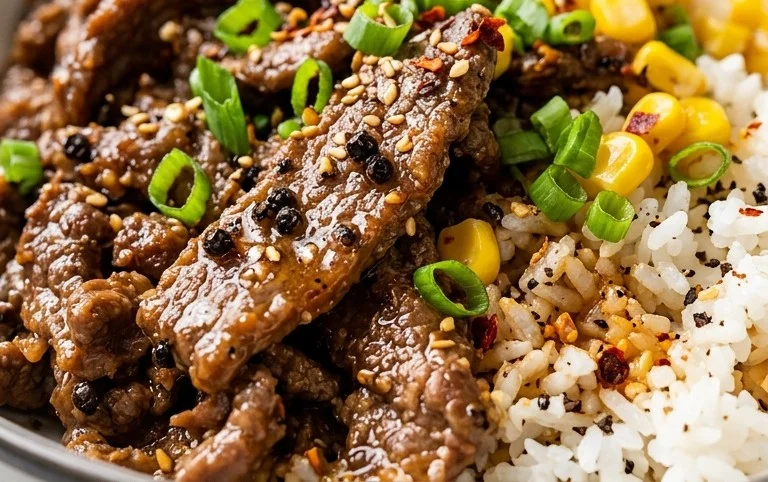 Beef Pepper Rice Bowl is a delicious meal option.