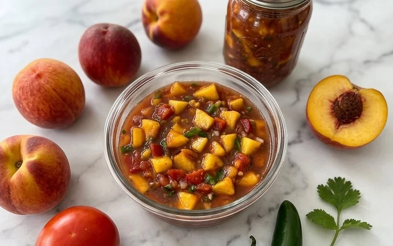 Sweet & Spicy Peach Salsa Canning Recipe