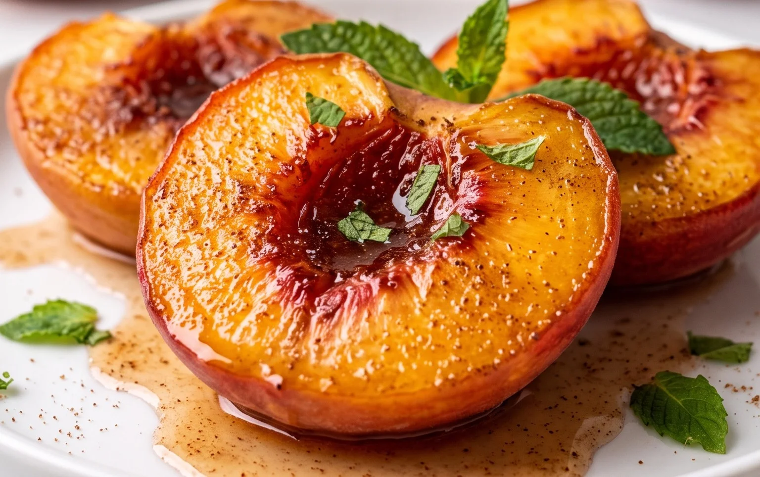 Cinnamon Sugar Baked Peaches