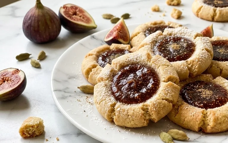 Cardamom Fig Thumbprint Cookies