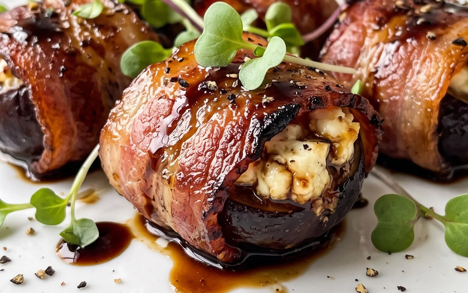 Beef Bacon Wrapped Stuffed Figs