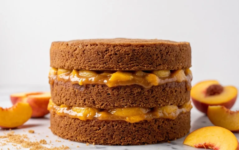 Brown Sugar Layer Cake with Peach Filling