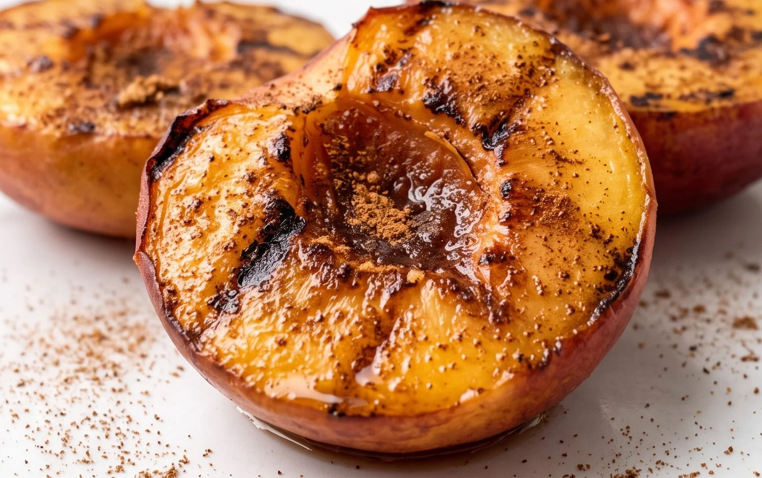 Grilled Peaches with Cinnamon and Brown Sugar