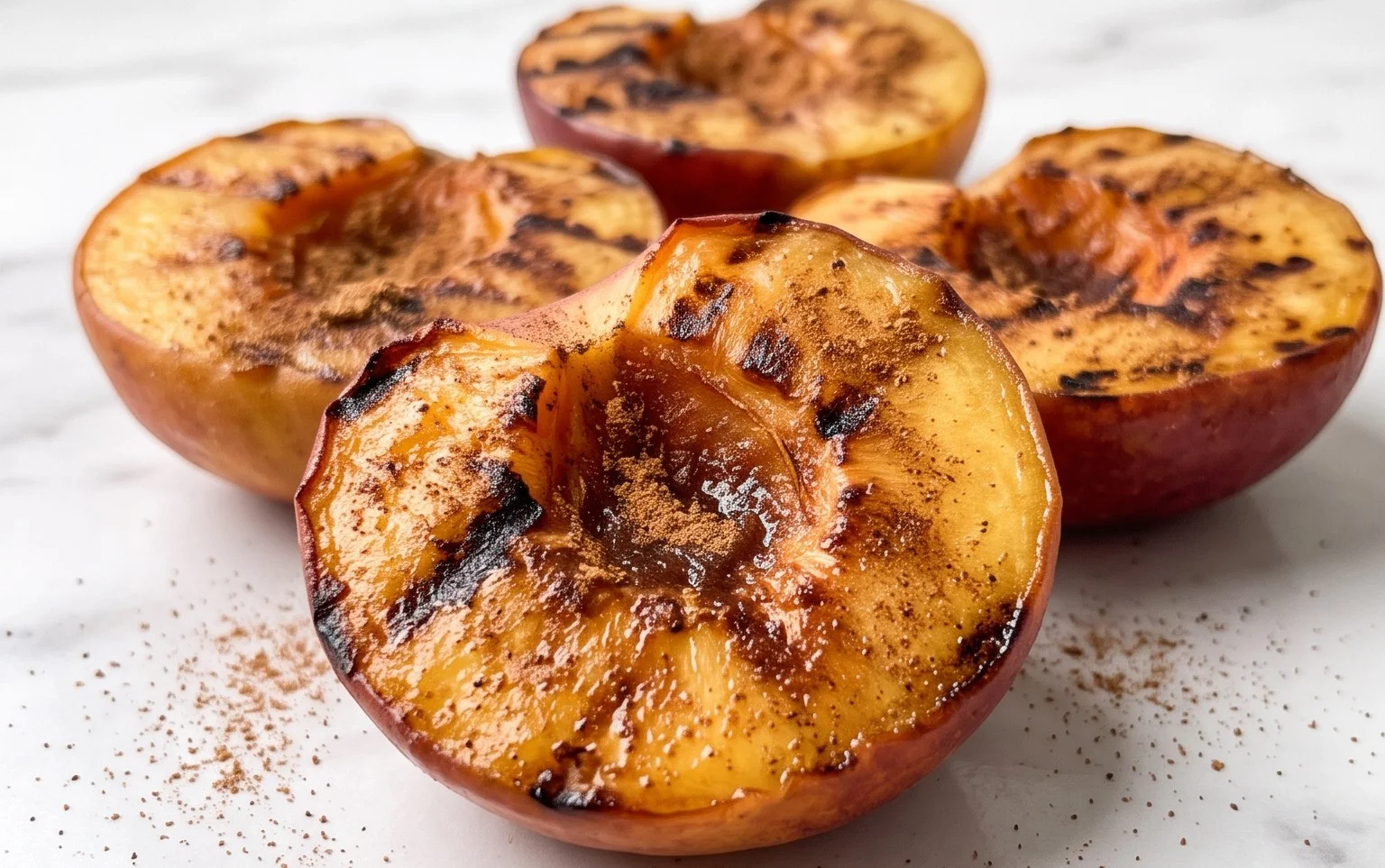 Grilled Peaches with Cinnamon and Brown Sugar
