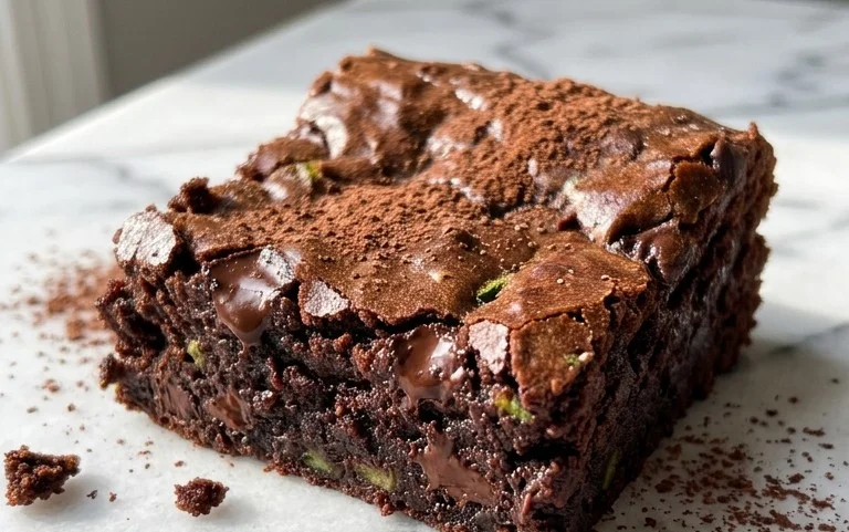 Fudgy Dark Chocolate Zucchini Brownies Recipe